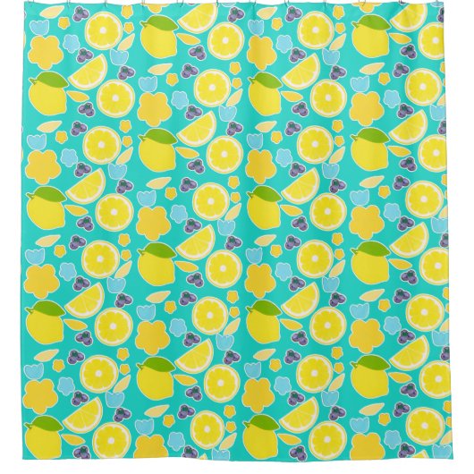Moderne Sommerlemon Duschvorhang (Vorderseite)