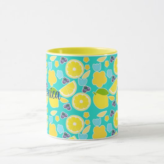 Moderne Sommerlemon Tasse (Zentrum)