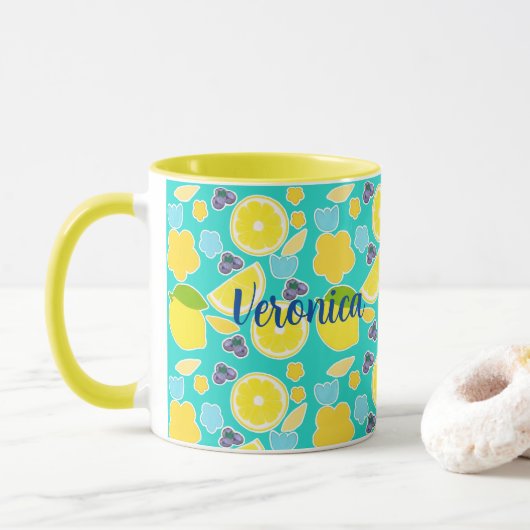 Moderne Sommerlemon Tasse (Mit Donut)
