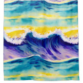 Moderne sommerliche Sonne Aquarellmalerei elegant Duschvorhang (Vorderseite)