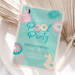 Moderne Sommerpoolparty-Einladung im tropischen St Einladung