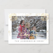 Moderne Sommerschneeflocken Foto Weiß Magneteinladung (Vorderseite)