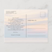 Moderne Sommersonnenuntergänge verändern die Date Ankündigungspostkarte (Rückseite)