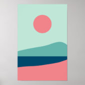 Moderne Sonne- und Meereslandschaft Minimalistisch Poster (Vorne)