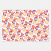 Moderne Sonnen & Regenbogen 1. Geburtstag Geschenkpapier Set (Vorderseite)