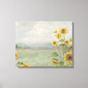 Moderne Sonnenblume Aquarell & personalisiertes Bi Leinwanddruck