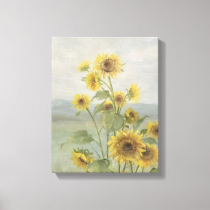 Moderne Sonnenblume Aquarell & personalisiertes Bi Leinwanddruck