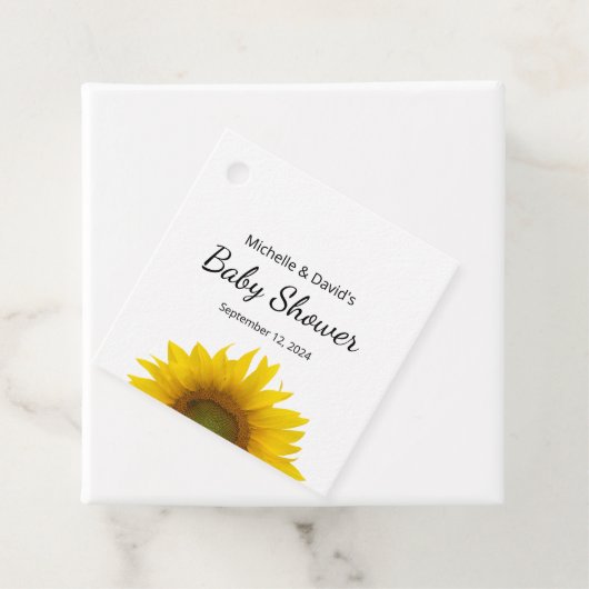 Moderne Sonnenblume Einfache Babydusche Geschenkanhänger (Beispiel)