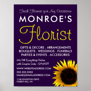 Moderne Sonnenblume, Floristenwerbung Poster