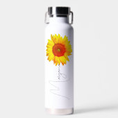 Moderne Sonnenblume | Personalisierter Name & Mono Trinkflasche (Vorne)