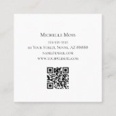 Moderne Sonnenblume QR-Code Trendy Aquamarin Green Quadratische Visitenkarte (Rückseite)