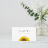 Moderne Sonnenblume Rustikale Blumenkarte Visitenkarte (Stehend Vorderseite)