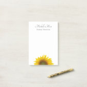 Moderne Sonnenblume Rustikale Blüte Post-it Klebezettel (Auf Schreibtisch)
