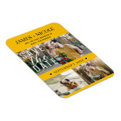 Moderne Sonnenblume Save the Date Hochzeit 3 Fotos Magnet (Rechte Seite)