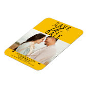 Moderne Sonnenblume Save the Date Hochzeitsszitz F Magnet (Linke Seite)