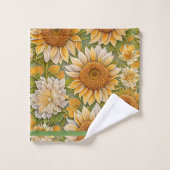 Moderne Sonnenblume Schöne Sammlung Badhandtuch Set (Waschlappen)