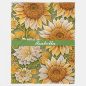 Moderne Sonnenblume Schöne Sammlung Fleecedecke (Vorderseite)