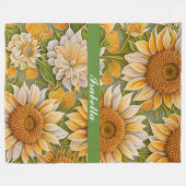 Moderne Sonnenblume Schöne Sammlung Fleecedecke (Vorderseite (Horizontal))