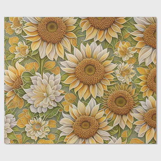 Moderne Sonnenblume Schöne Sammlung Geschenkpapier (Flach)