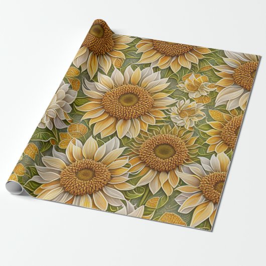 Moderne Sonnenblume Schöne Sammlung Geschenkpapier (Ungerollt)