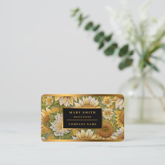 Moderne Sonnenblume Schöne Sammlung Visitenkarte (Stehend Vorderseite)