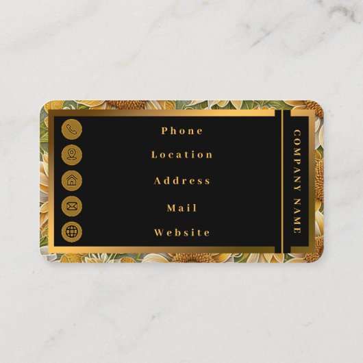 Moderne Sonnenblume Schöne Sammlung Visitenkarte (Rückseite)