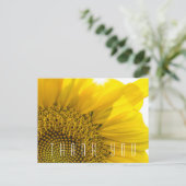 Moderne Sonnenblume Vielen Dank Postkarte (Stehend Vorderseite)