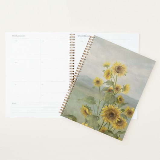 Moderne Sonnenblume Wasserfarbe & Personalisiertes Planer (Anzeige)