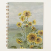 Moderne Sonnenblume Wasserfarbe & Personalisiertes Planer (Vorderseite)