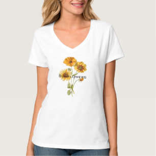 Moderne Sonnenblumen Aquarell eleganter Text gelb T-Shirt