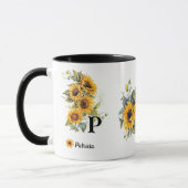 Moderne Sonnenblumen blühen gelb Tasse (Links)