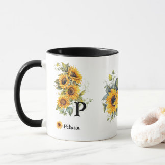 Moderne Sonnenblumen blühen gelb Tasse
