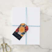 Moderne Sonnenblumen Blumenfarben Design Geschenkanhänger (Mit Garn)