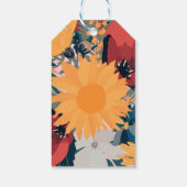 Moderne Sonnenblumen Blumenfarben Design Geschenkanhänger (Rückseite)