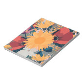 Moderne Sonnenblumen Blumenfarben Design Notizblock (Rotiert)