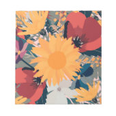 Moderne Sonnenblumen Blumenfarben Design Notizblock (Vorderseite)