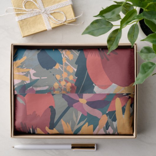 Moderne Sonnenblumen Blumenfarben Design Seidenpapier (Geschenk)