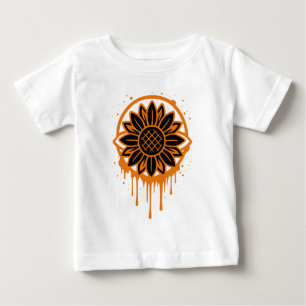 Moderne Sonnenblumen-Blumenkunst Abstracte Natur Baby T-shirt