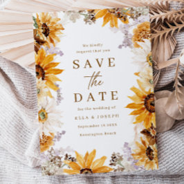 Moderne Sonnenblumen Boho Wedding Save The Date