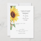 Moderne Sonnenblumen-Brautpartys Einfache Hochzeit Einladung (Vorderseite)