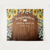 Moderne Sonnenblumen Eukalyptus Foto Grad Hintergr Wandteppich (Vorderseite (Horizontal))