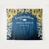 Moderne Sonnenblumen Eukalyptus Foto Grad Hintergr Wandteppich (Vorderseite (Horizontal))