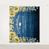 Moderne Sonnenblumen Eukalyptus Foto Grad Hintergr Wandteppich (Vorderseite)