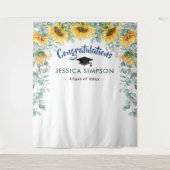 Moderne Sonnenblumen Eukalyptus Foto Stand Hinterg Wandteppich (Vorderseite)