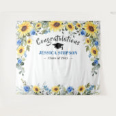 Moderne Sonnenblumen Eukalyptus Grad Foto Hintergr Wandteppich (Vorderseite (Horizontal))