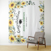 Moderne Sonnenblumen Eukalyptus Grad Foto Hintergr Wandteppich (Beispiel)