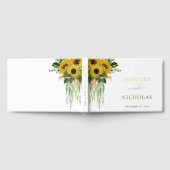 Moderne Sonnenblumen-Eukalyptus-Hochzeit Gold Gästebuch (Voll)