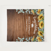 Moderne Sonnenblumen Eukalyptus Rustikales Foto Hi Wandteppich (Vorderseite (Horizontal))