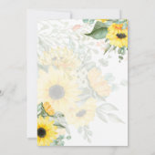 Moderne Sonnenblumen Foto Hochzeit Einladung (Rückseite)