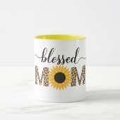 Moderne Sonnenblumen & Geparden Selige Mama Kaffee Tasse (Zentrum)
